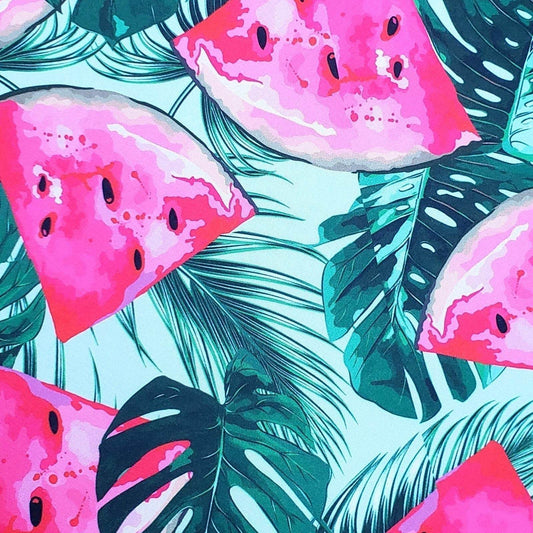 Set of 4 Round Placemats Covers Tropical Watermelon 14 Dia inch - Loft&Timber