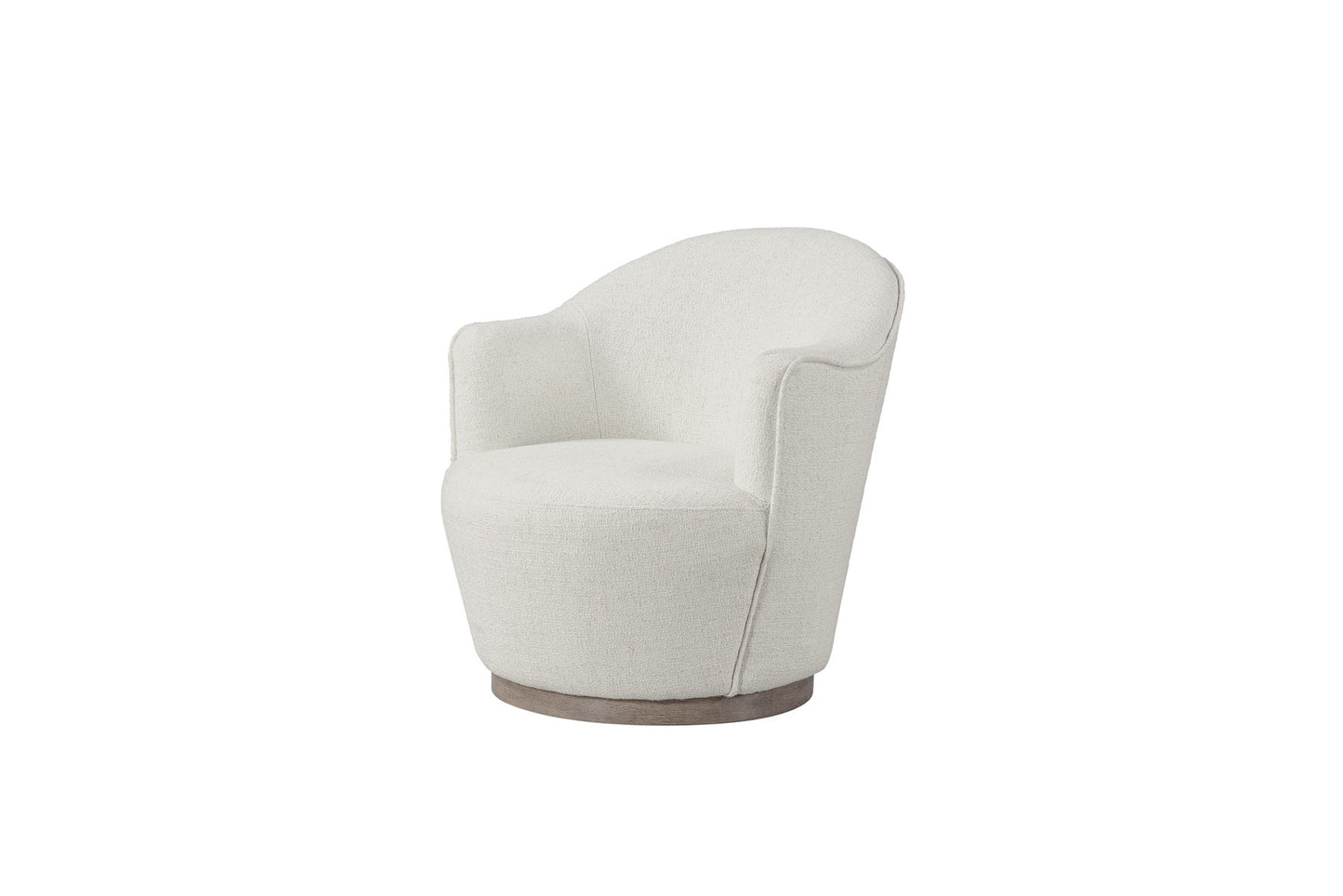 27" Off White Fabric Swivel Barrel Chair - Loft&Timber