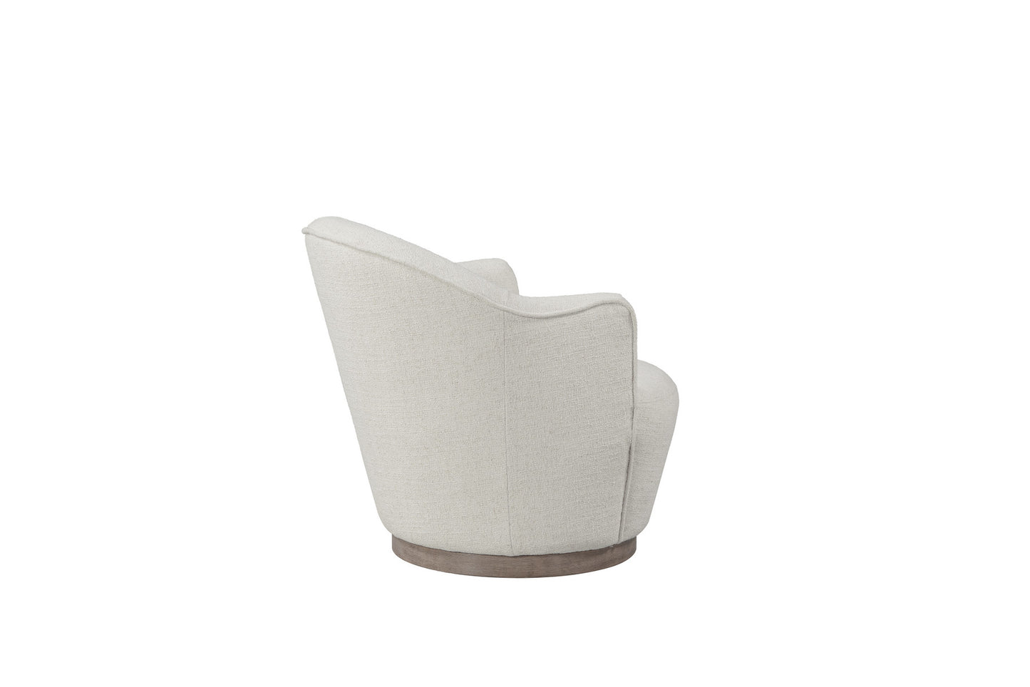 27" Off White Fabric Swivel Barrel Chair - Loft&Timber