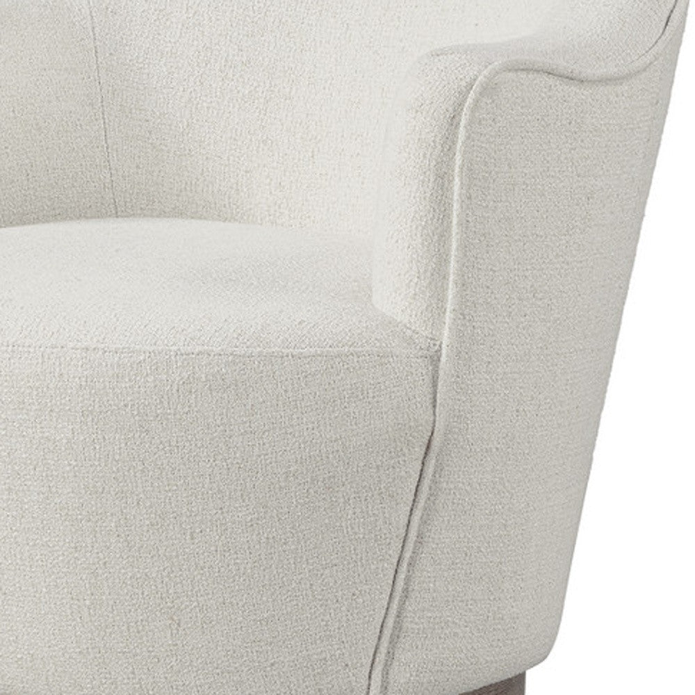 27" Off White Fabric Swivel Barrel Chair - Loft&Timber