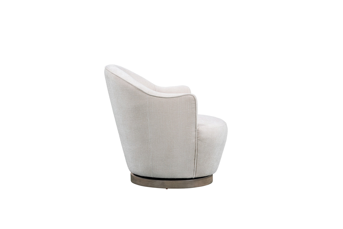 27" Off White Fabric Swivel Barrel Chair - Loft&Timber