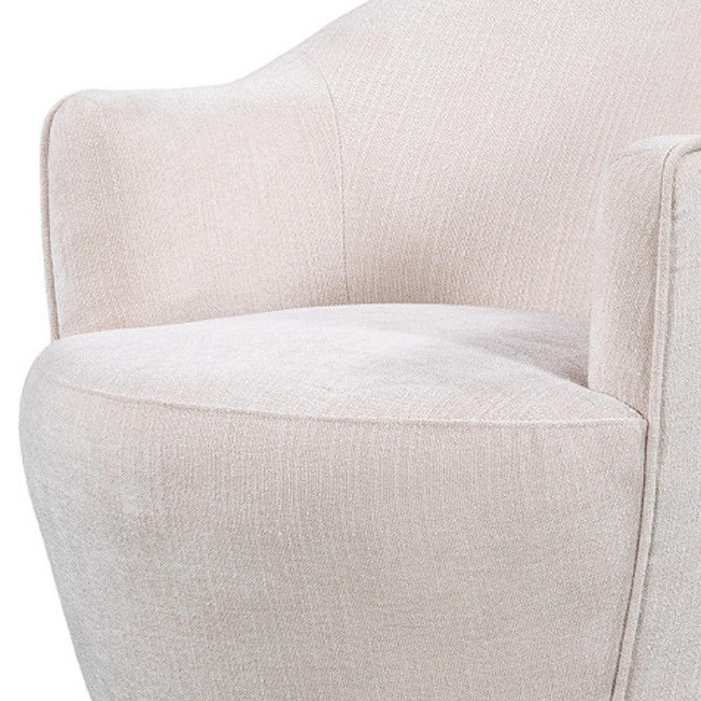 27" Off White Fabric Swivel Barrel Chair - Loft&Timber