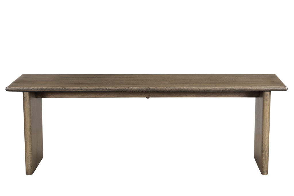 55" Brown Solid Wood Dining Bench - Loft&Timber