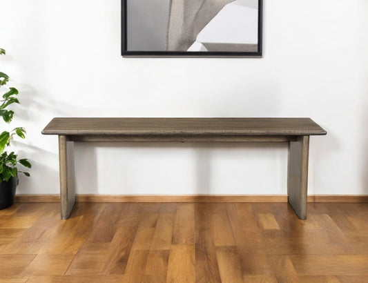 55" Brown Solid Wood Dining Bench - Loft&Timber