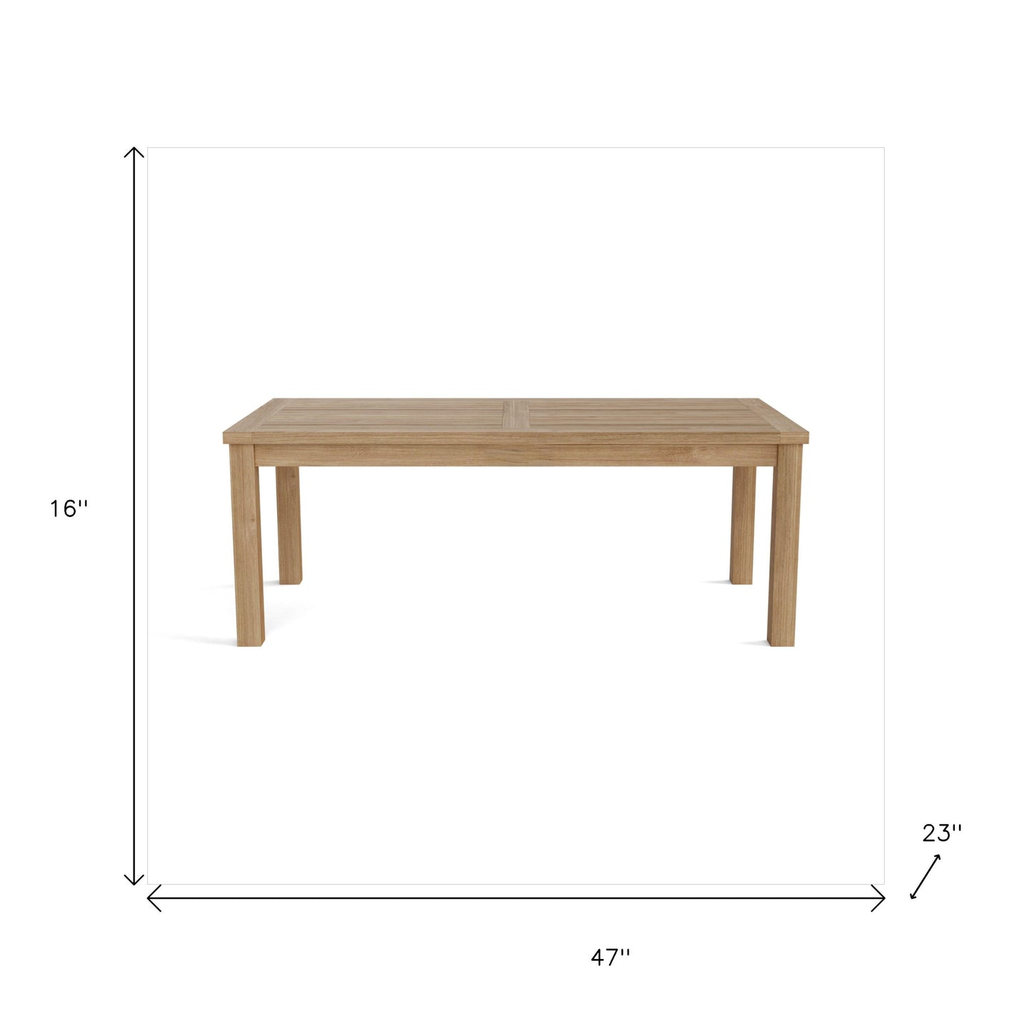 47" Natural Solid Wood Outdoor Coffee Table-6