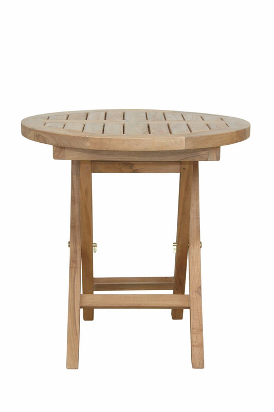 20" Natural Rounded Solid Wood Folding Outdoor Side Table-1