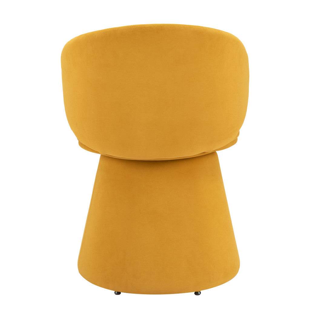 Orange Upholstered Velvet Swivel Dining Side Chair - Loft&Timber