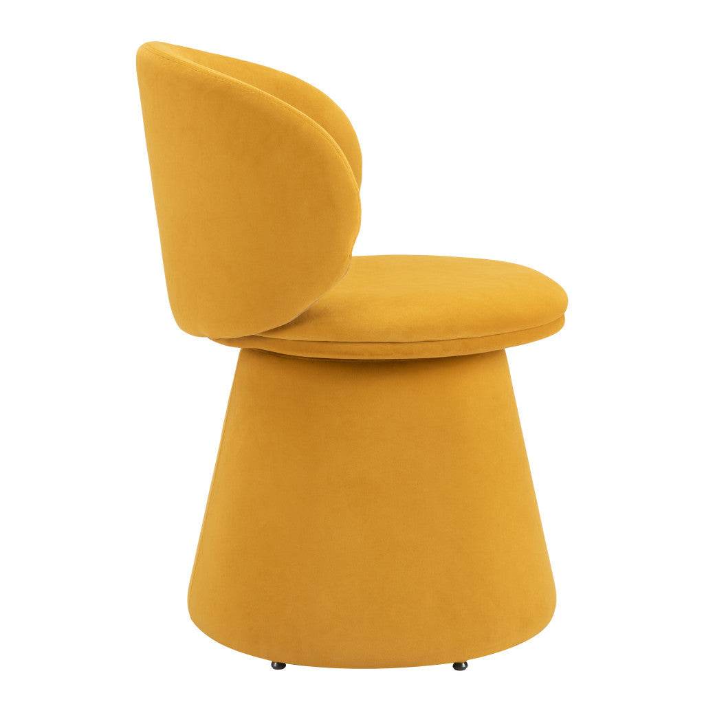 Orange Upholstered Velvet Swivel Dining Side Chair - Loft&Timber