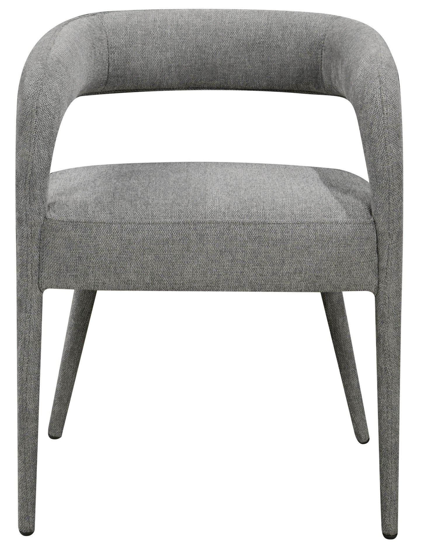 Set of Two Dark Gray Upholstered Linen Open Back Dining Side Chairs - Loft&Timber