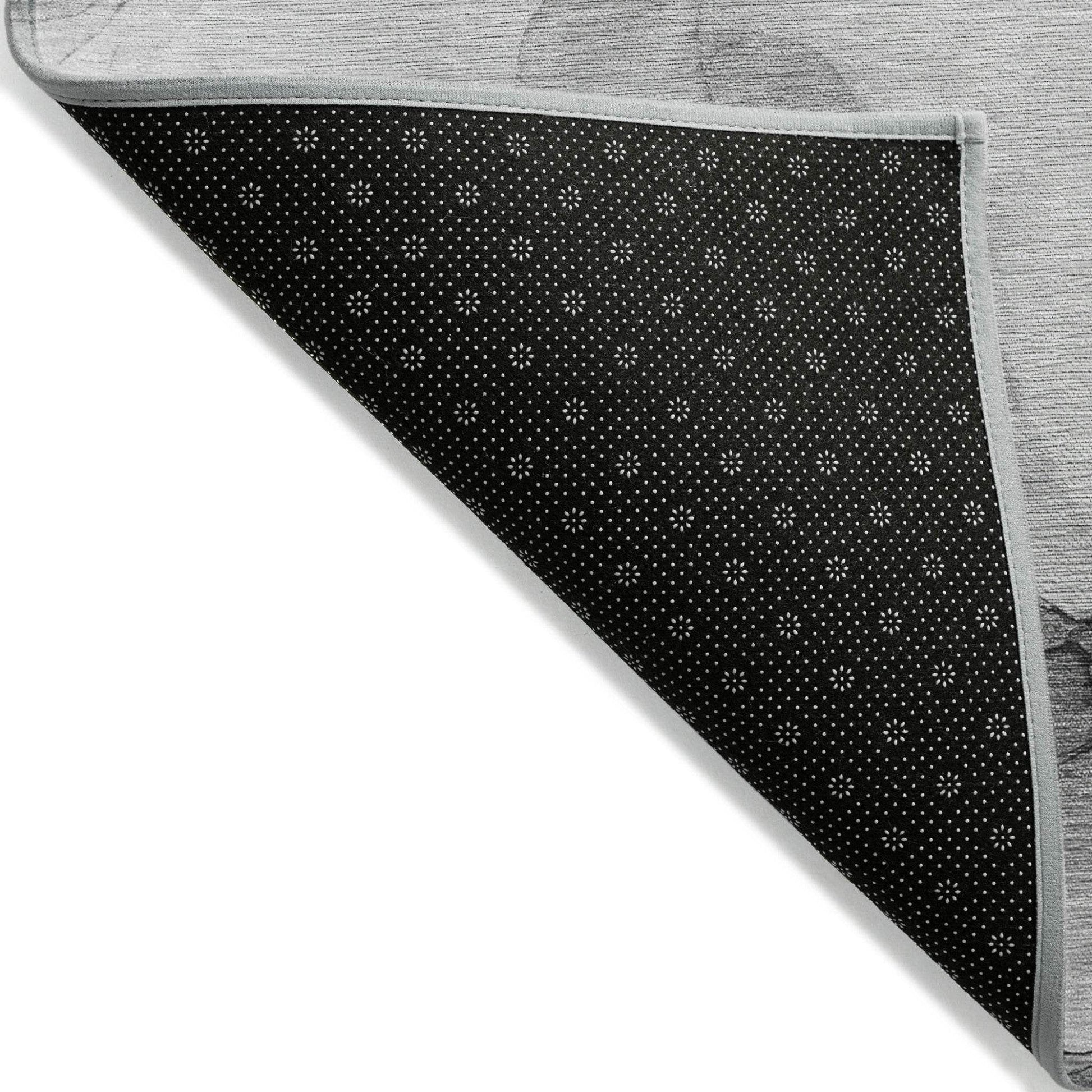 8' Runner Gray Abstract Washable Non Skid Indoor Outdoor Runner Rug - Loft&Timber