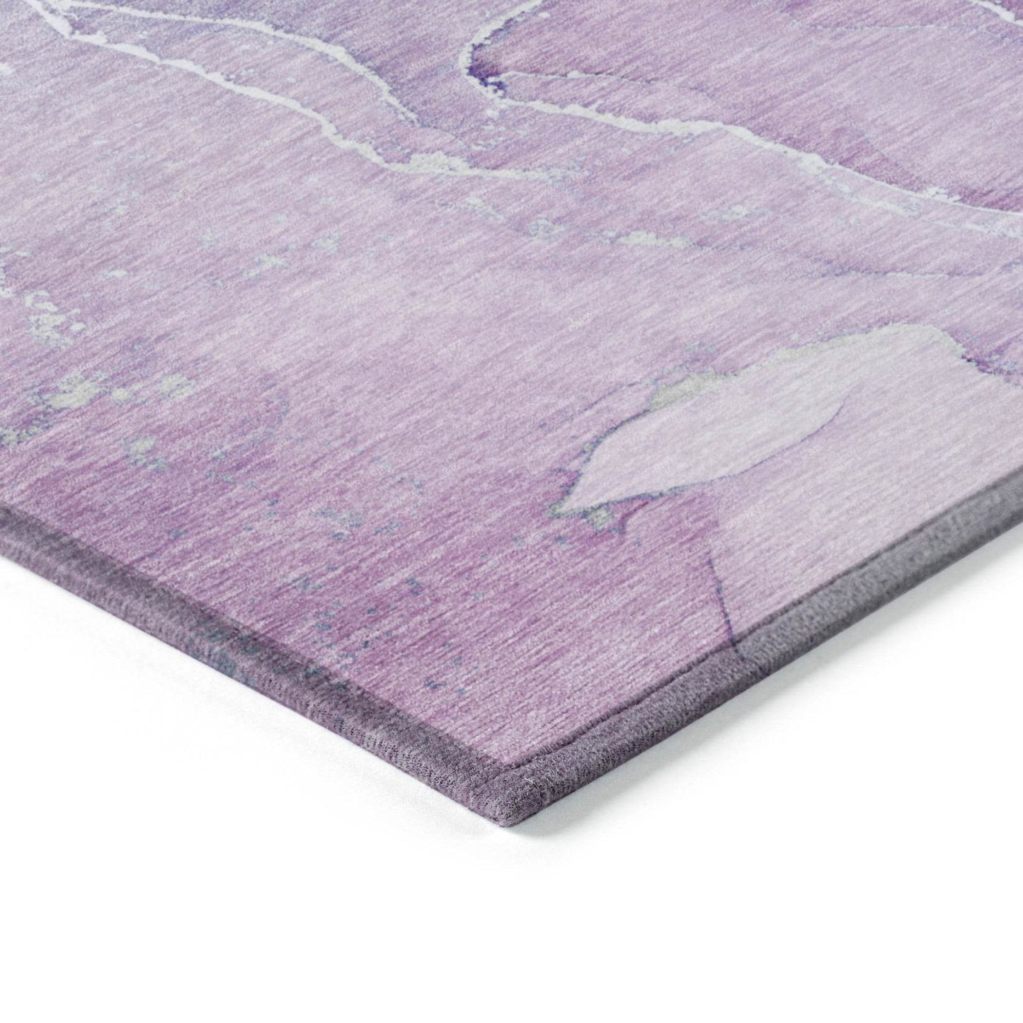 2' X 3' Purple Abstract Washable Non Skid Indoor Outdoor Area Rug - Loft&Timber