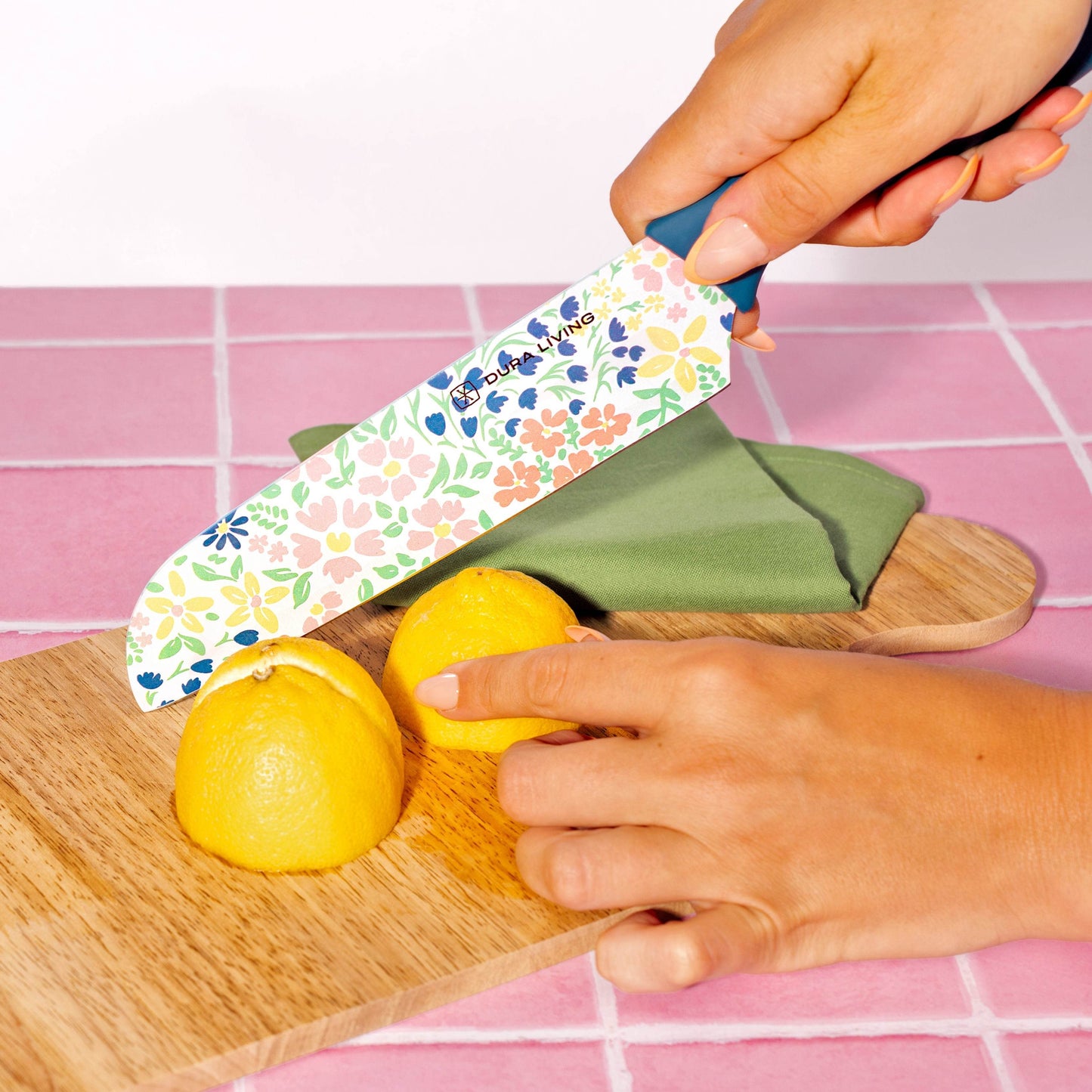 3-Piece Printed Kitchen Knife Set-Floral - Loft&Timber