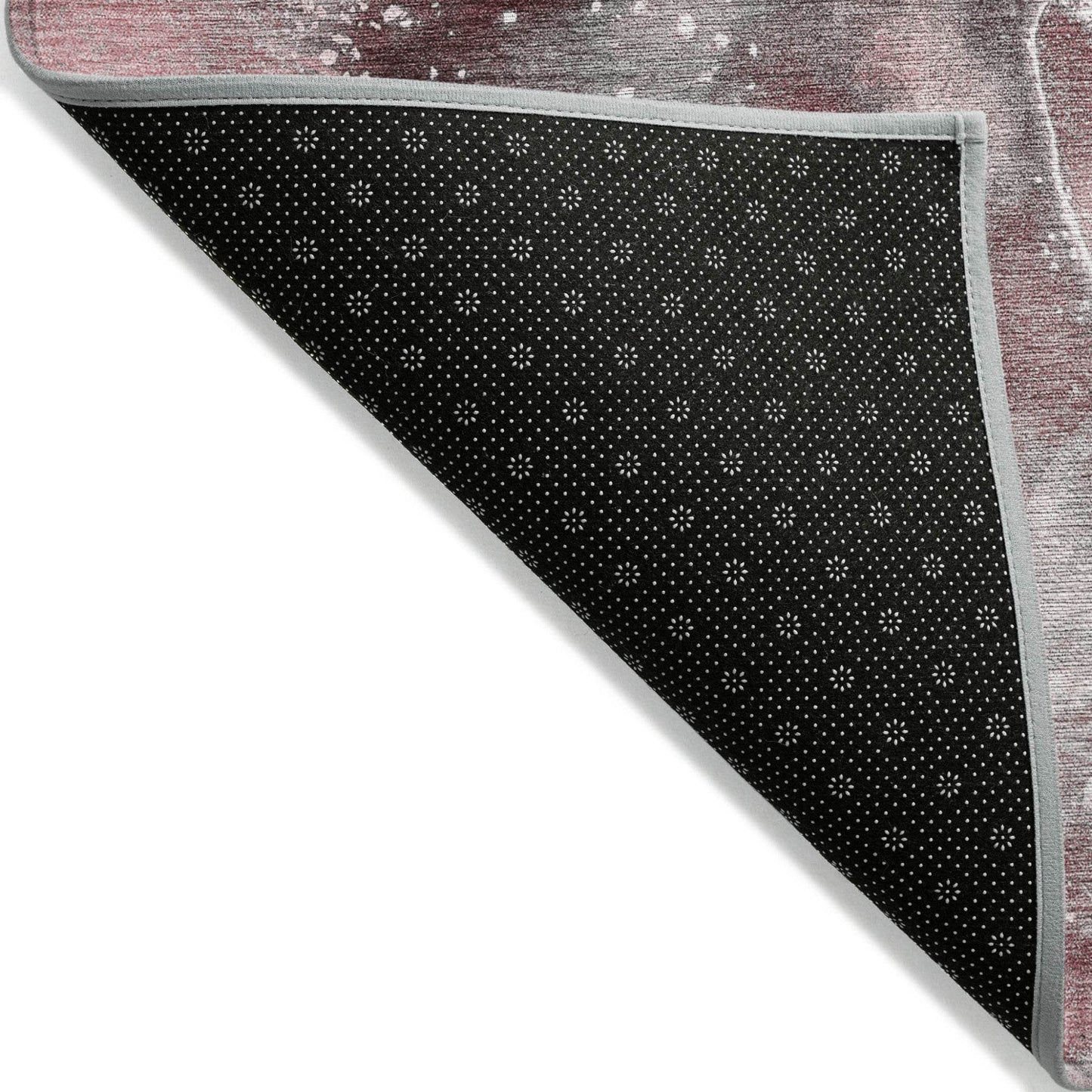 8' Runner Merlot Abstract Washable Non Skid Indoor Outdoor Runner Rug - Loft&Timber