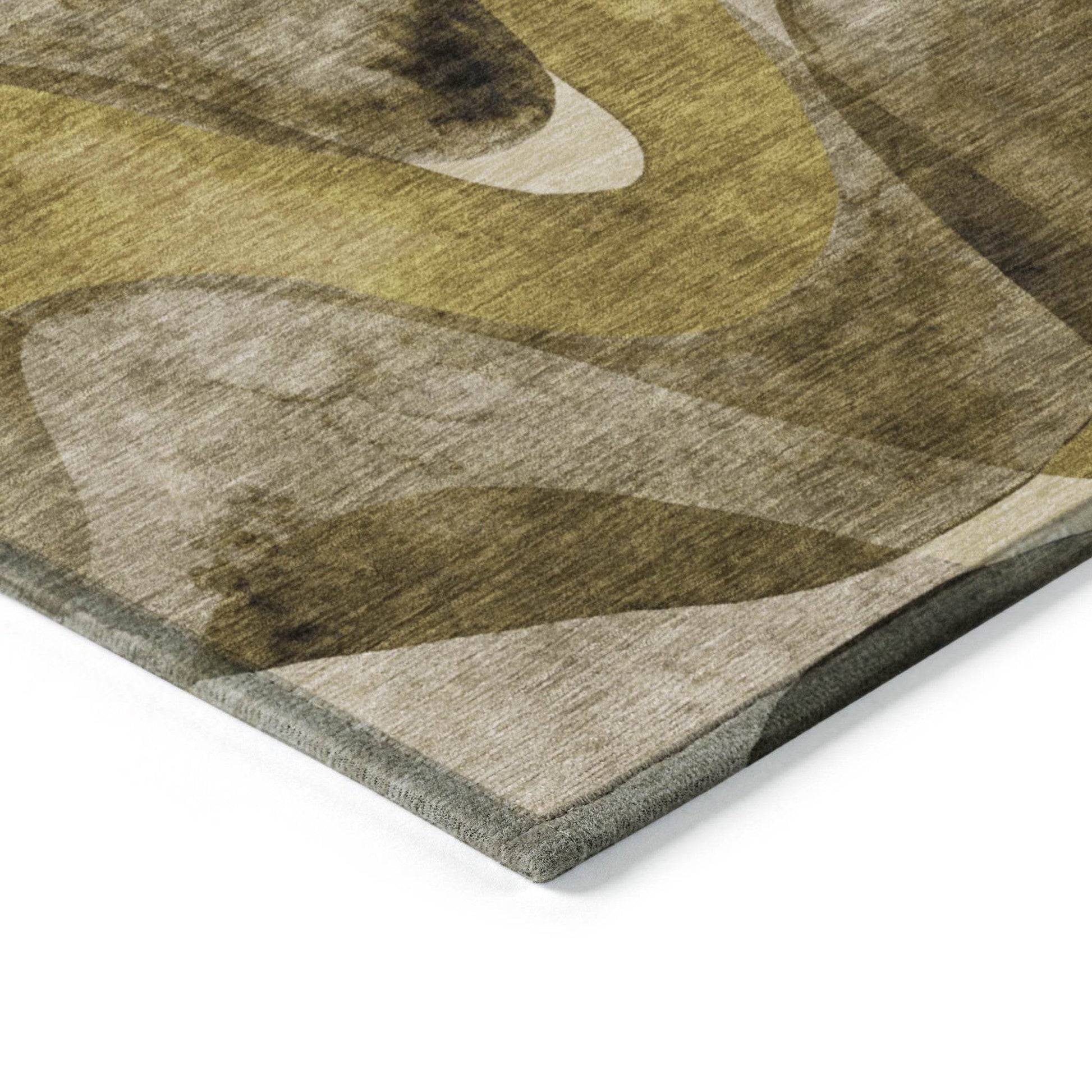 8' Runner Coffee Abstract Washable Non Skid Indoor Outdoor Runner Rug - Loft&Timber