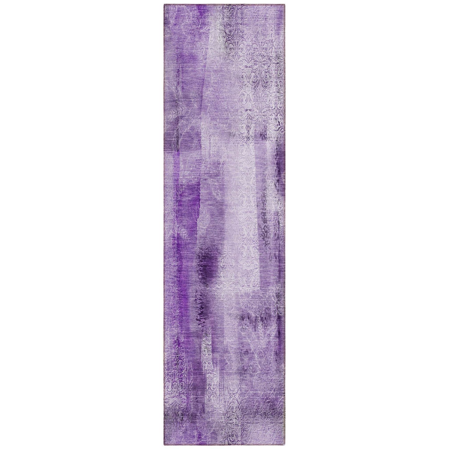 8' Runner Purple Washable Non Skid Indoor Outdoor Runner Rug - Loft&Timber