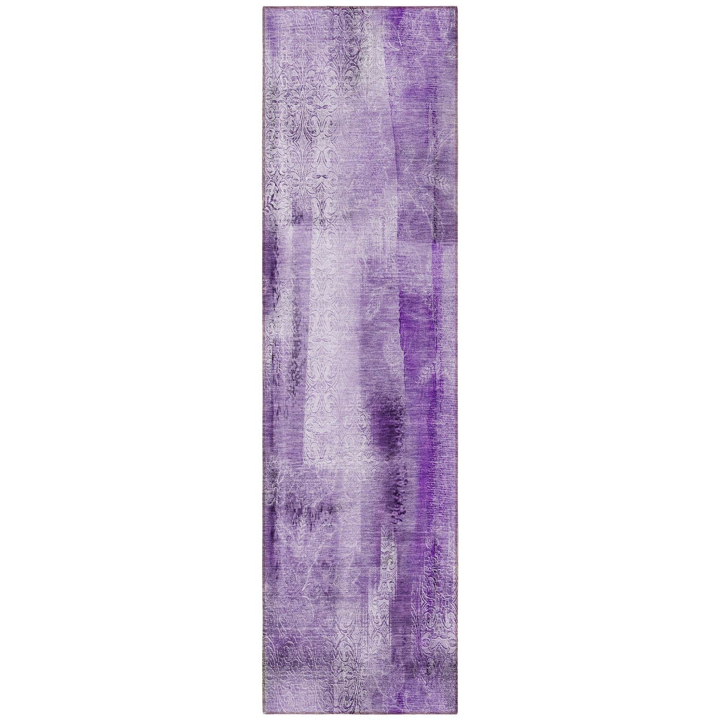 8' Runner Purple Washable Non Skid Indoor Outdoor Runner Rug - Loft&Timber