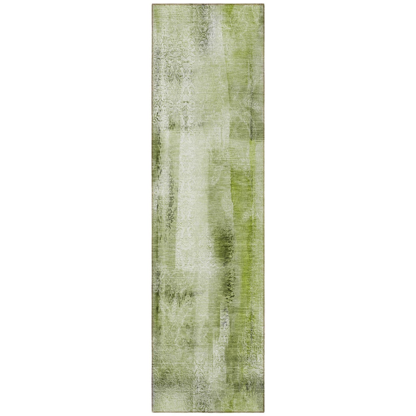 8' Runner Sage Washable Non Skid Indoor Outdoor Runner Rug - Loft&Timber