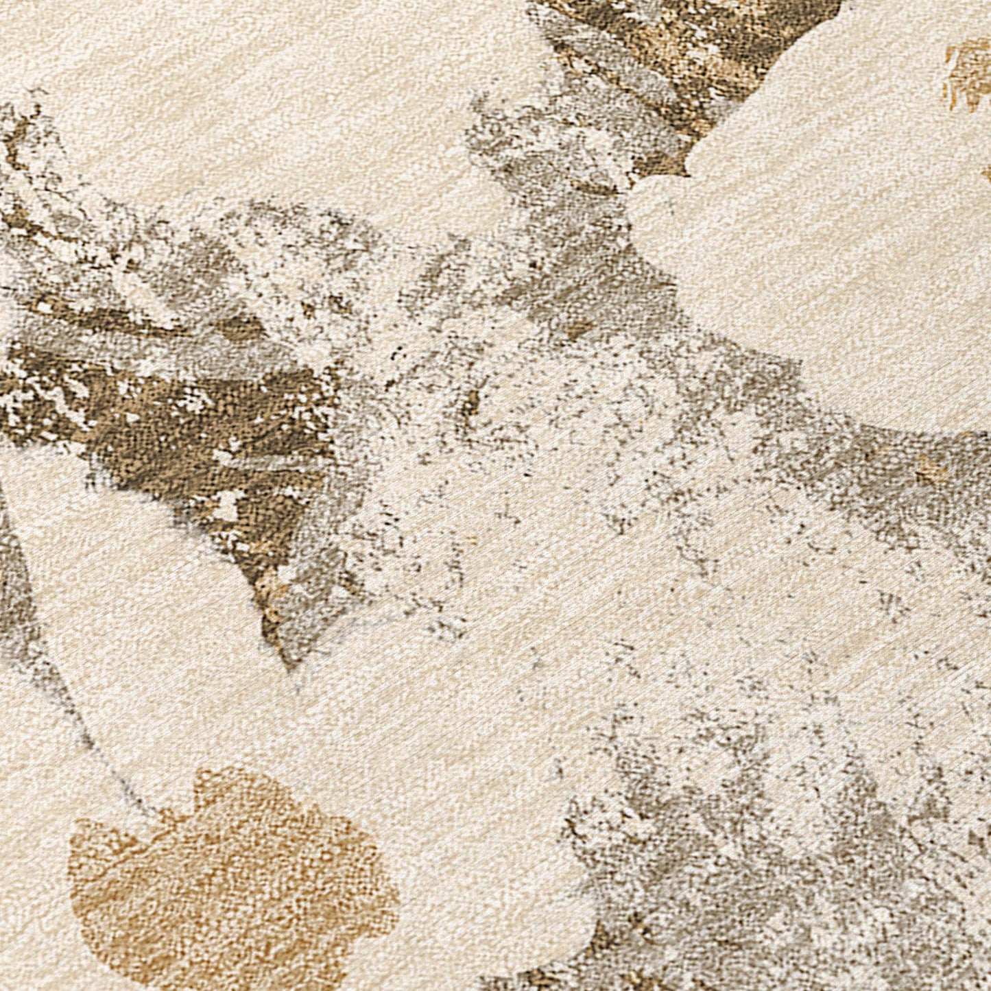 8' Runner Khaki Floral Washable Non Skid Indoor Outdoor Runner Rug - Loft&Timber