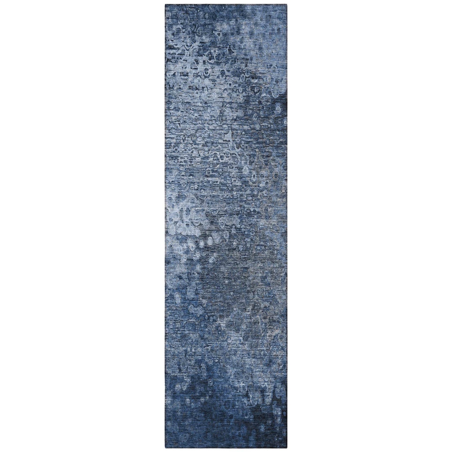 8' Runner Blue Washable Non Skid Indoor Outdoor Runner Rug - Loft&Timber