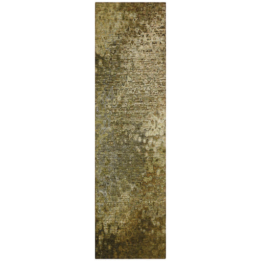 8' Runner Brown Washable Non Skid Indoor Outdoor Runner Rug - Loft&Timber