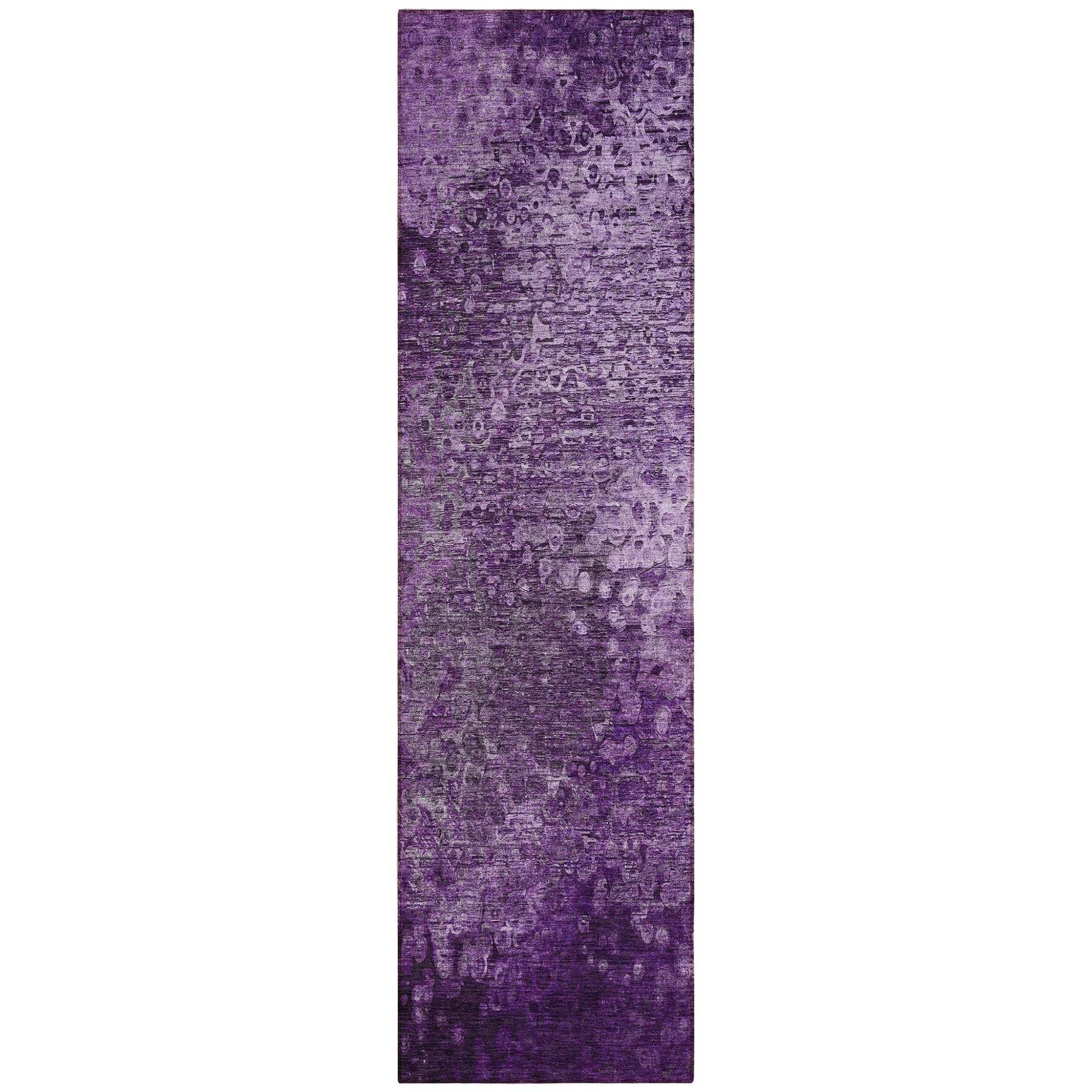8' Runner Purple Washable Non Skid Indoor Outdoor Runner Rug - Loft&Timber