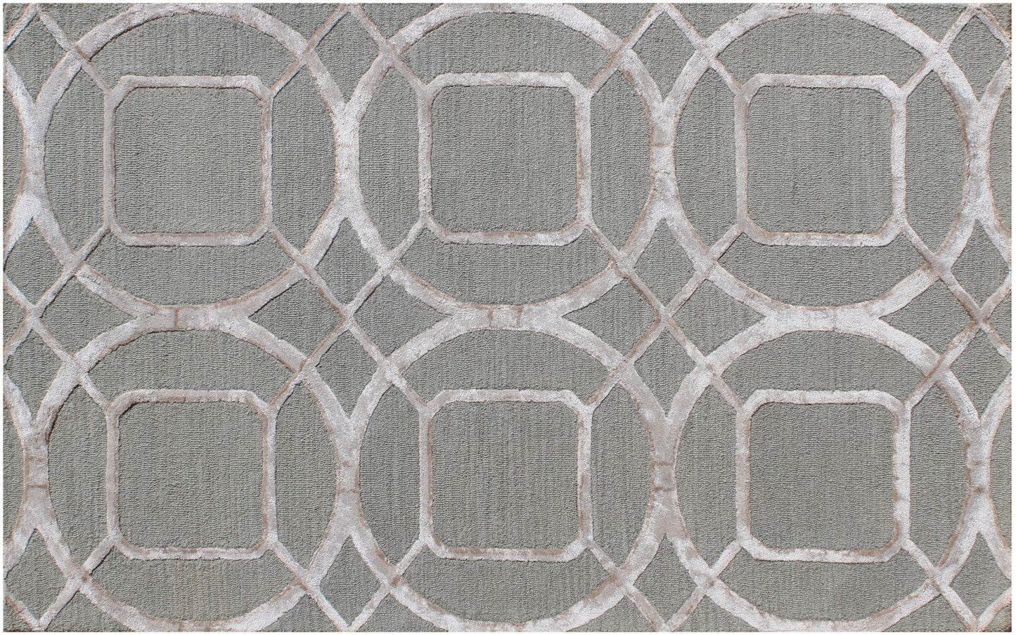 5' X 8' Gray and Light Gray Abstract Geometric Hand Tufted Area Rug - Loft&Timber