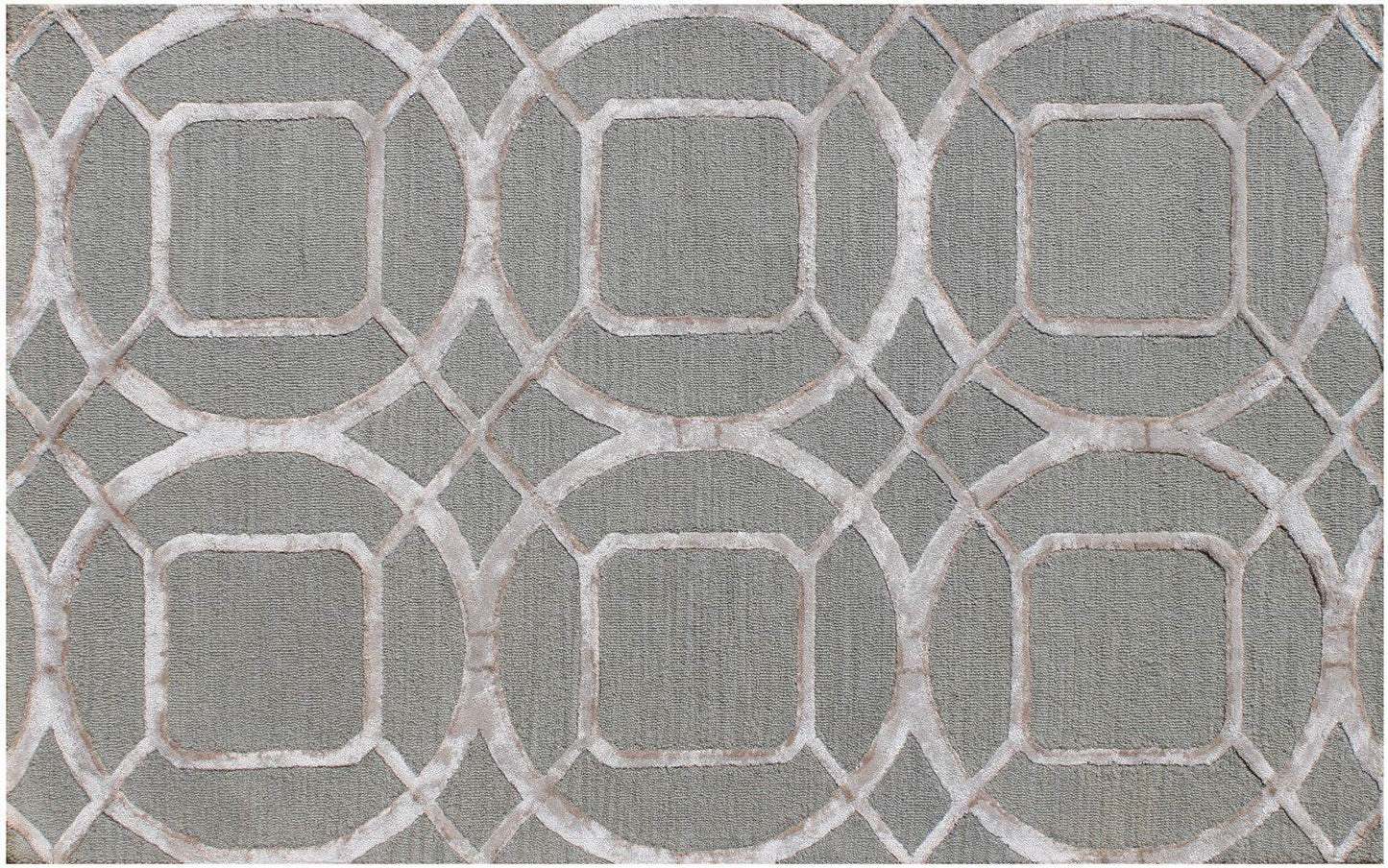 5' X 8' Gray and Light Gray Abstract Geometric Hand Tufted Area Rug - Loft&Timber