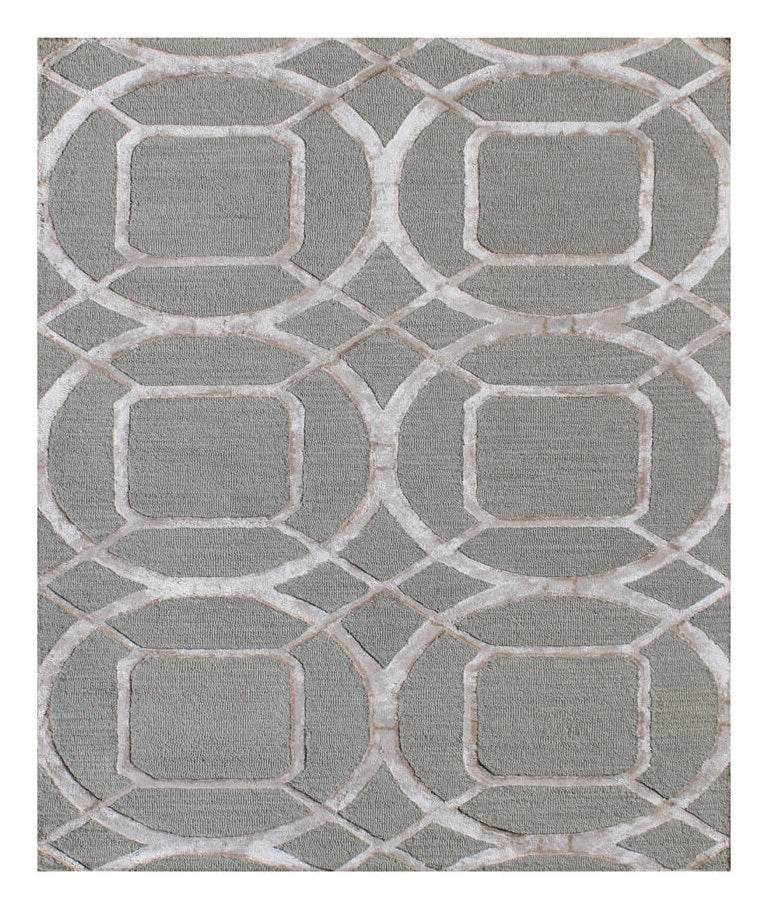 5' X 8' Gray and Light Gray Abstract Geometric Hand Tufted Area Rug - Loft&Timber