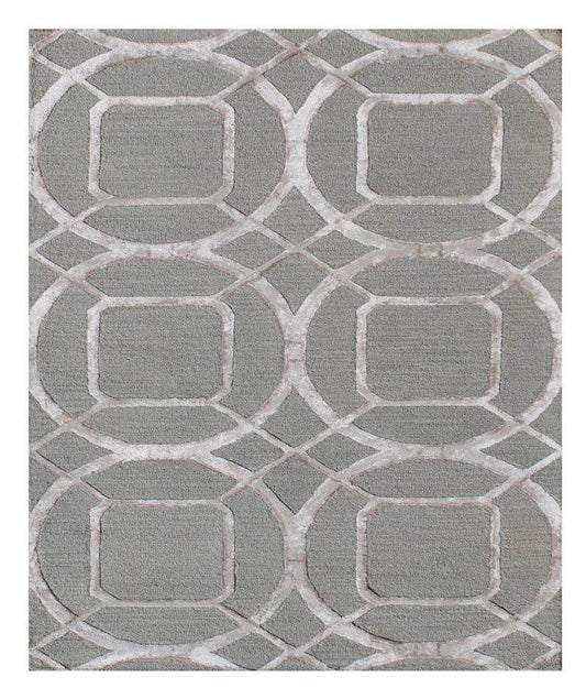 5' X 8' Gray and Light Gray Abstract Geometric Hand Tufted Area Rug - Loft&Timber