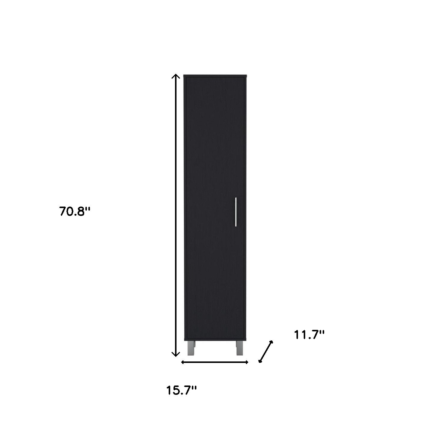 71" Black Wood Pantry Or Storage Cabinet - Loft&Timber