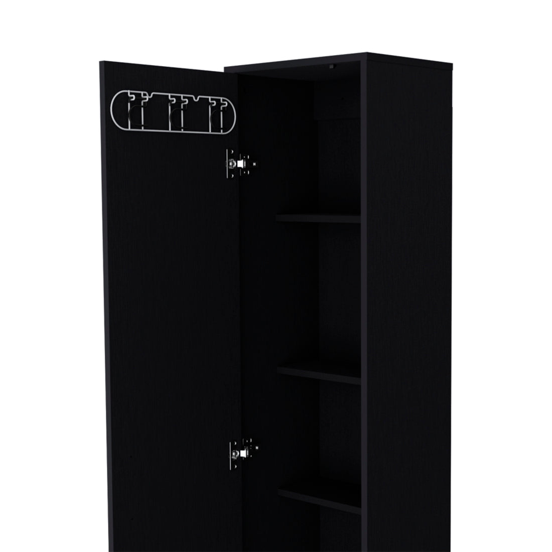 71" Black Wood Pantry Or Storage Cabinet - Loft&Timber