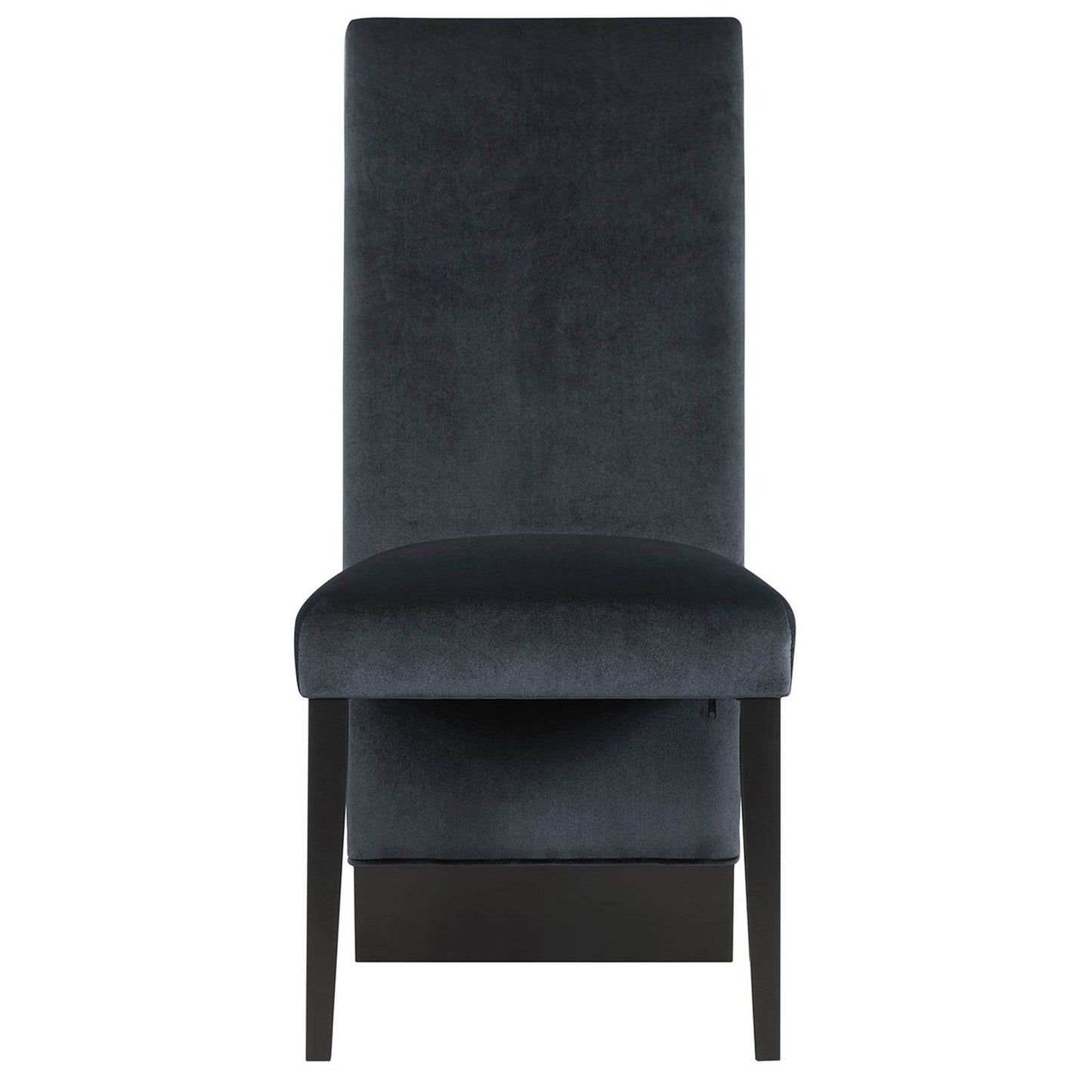 Set of Two Black Upholstered Velvet Dining Side Chairs - Loft&Timber