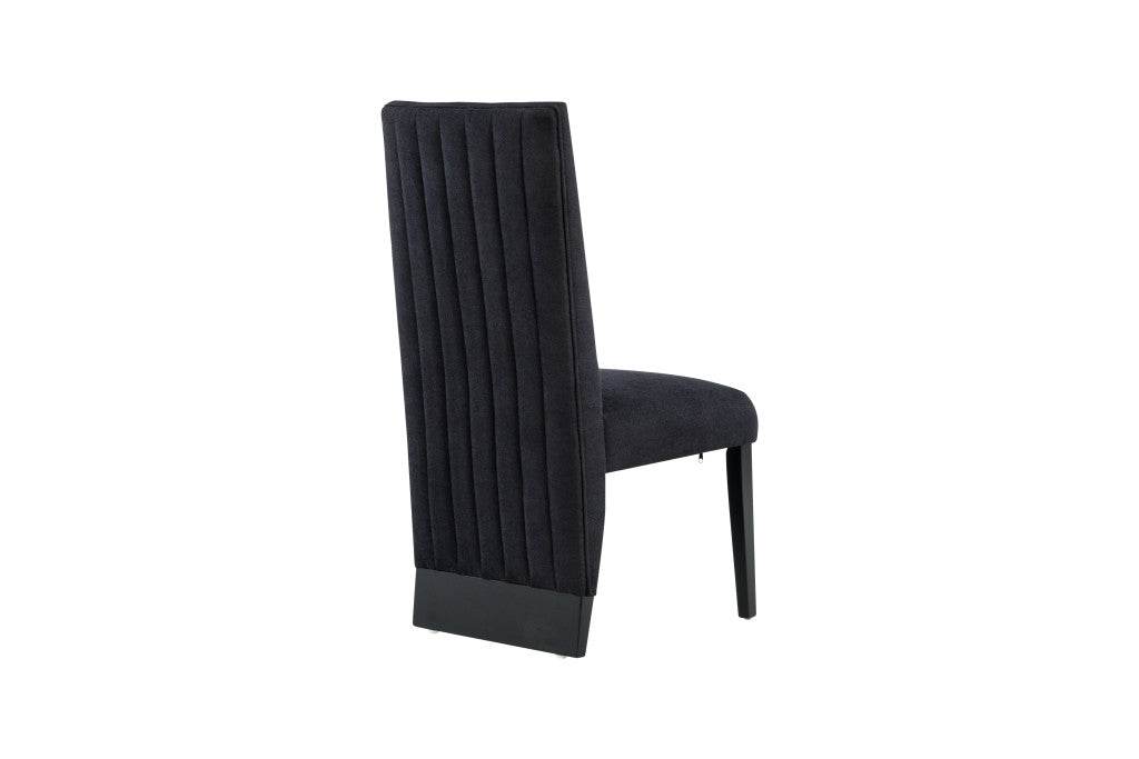 Set of Two Black Upholstered Velvet Dining Side Chairs - Loft&Timber