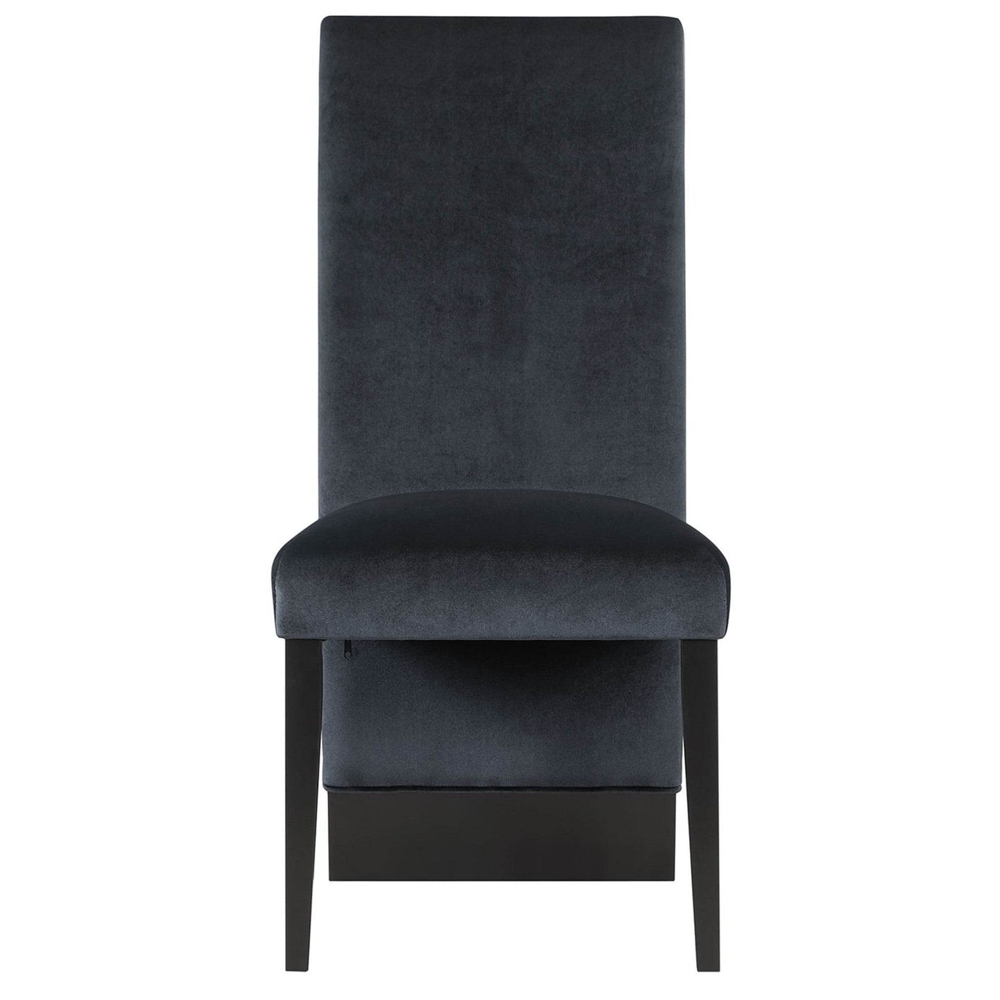 Set of Two Black Upholstered Velvet Dining Side Chairs - Loft&Timber