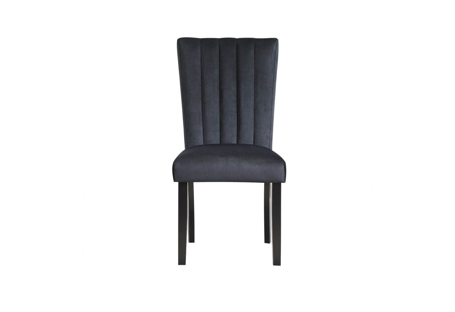 Set of Two Black Upholstered Velvet Dining Side Chairs - Loft&Timber
