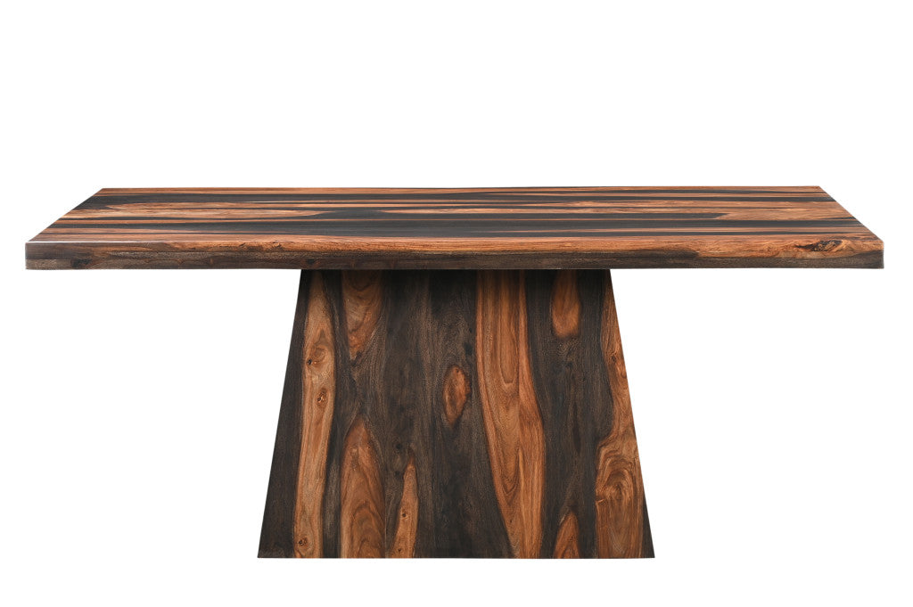 75" Brown Solid Wood Pedestal Base Dining Table - Loft&Timber