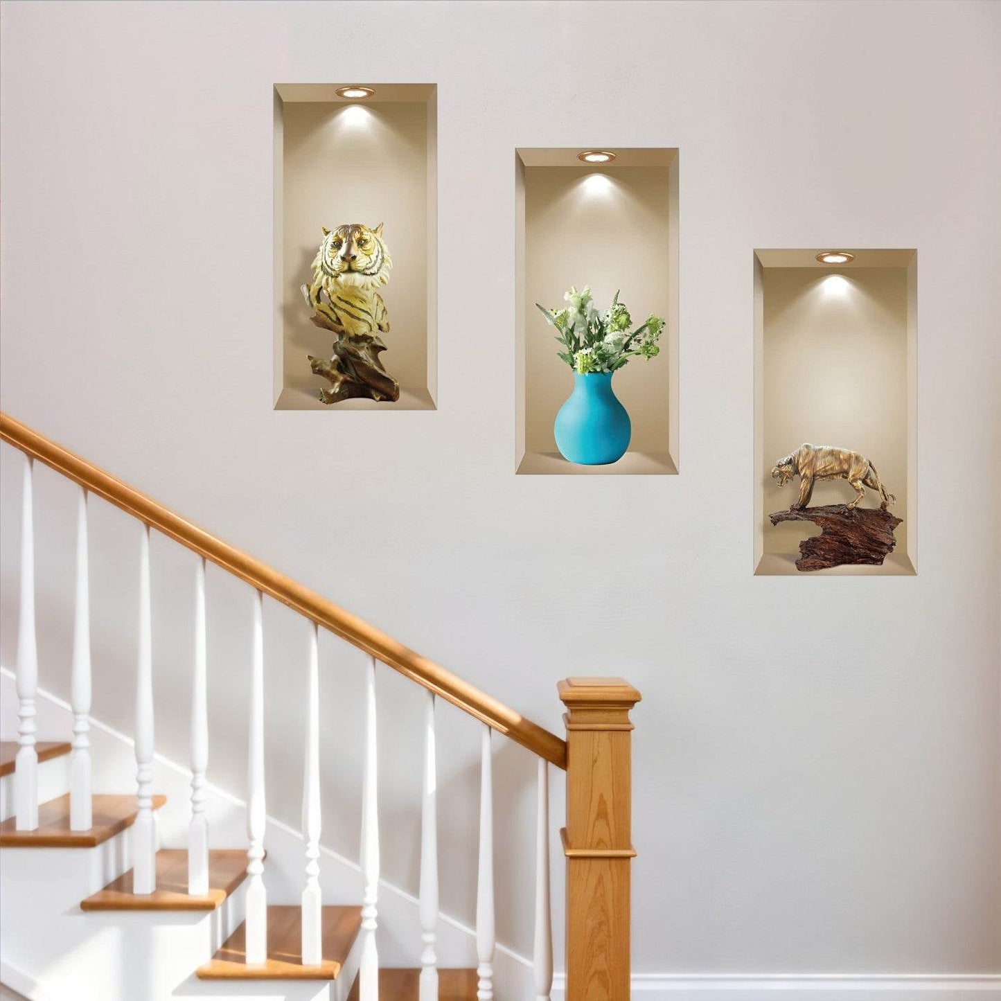 Set of Three Ala Faux Niche 3D Peel and Stick Wall Decals - Loft&Timber