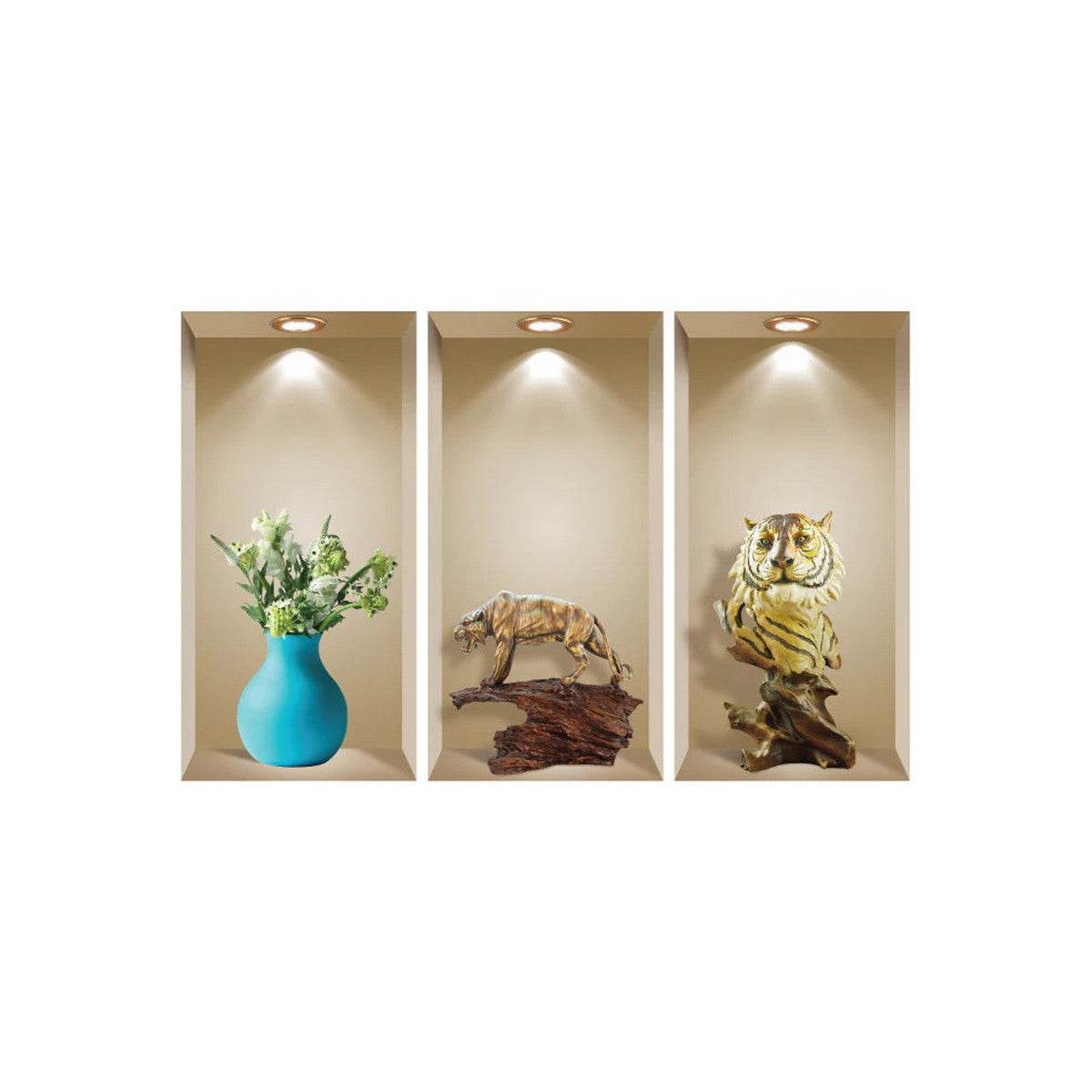 Set of Three Aba Faux Niche 3D Peel and Stick Wall Decals - Loft&Timber