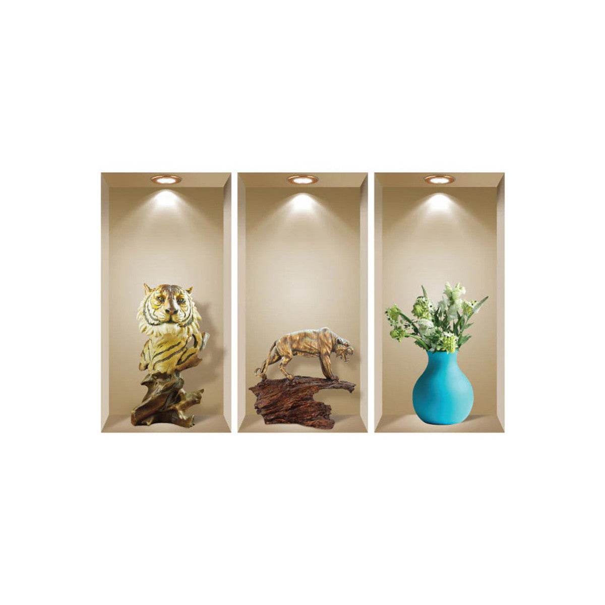 Set of Three Aba Faux Niche 3D Peel and Stick Wall Decals - Loft&Timber