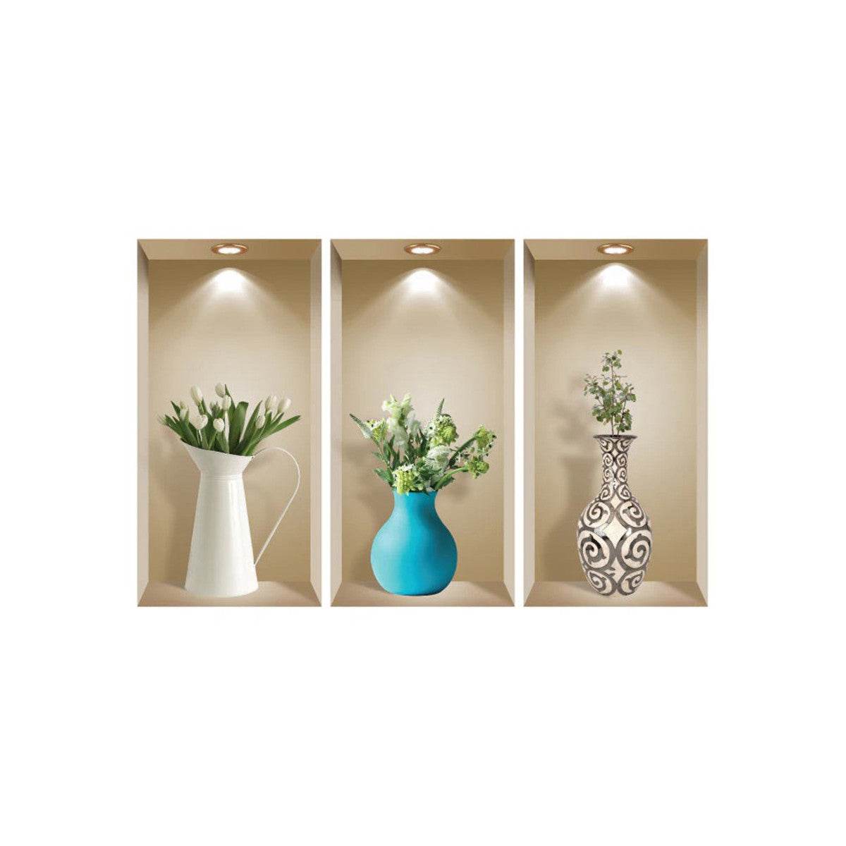 Set of Three Asa Faux Niche 3D Peel and Stick Wall Decals - Loft&Timber