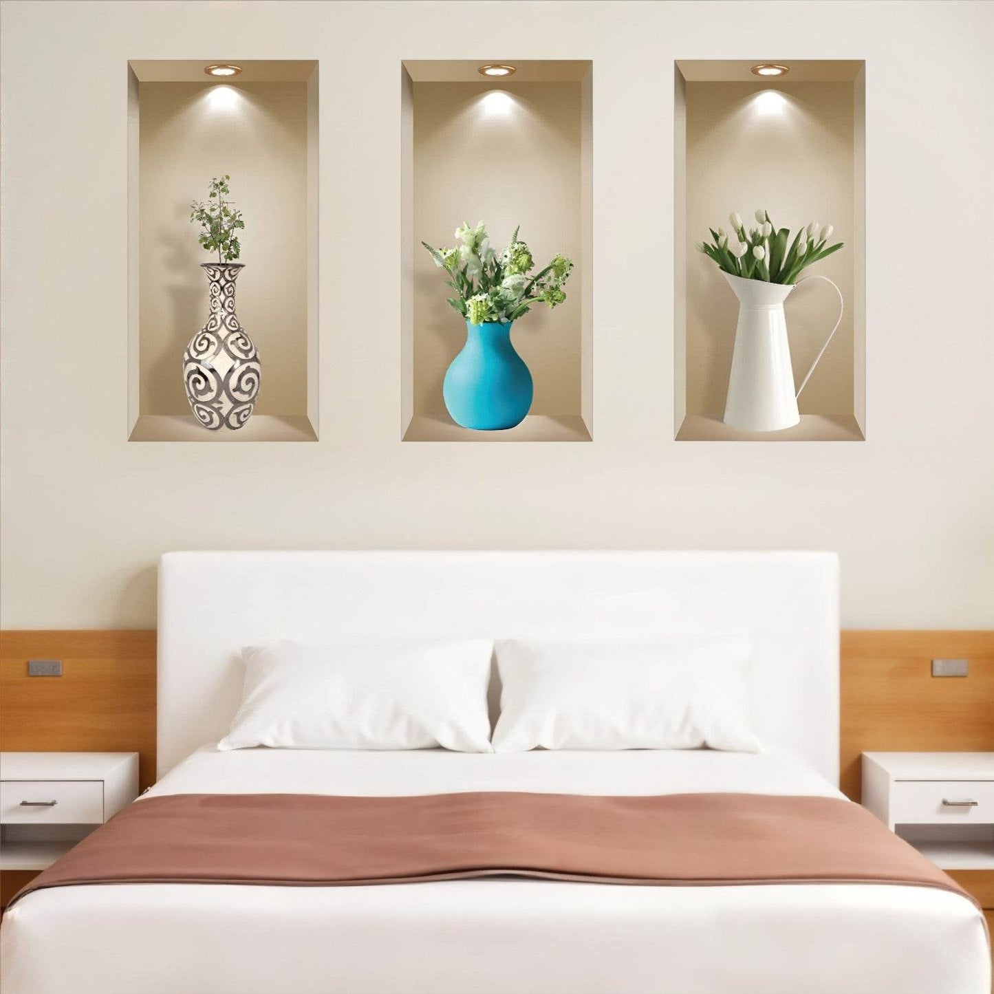 Set of Three Ada Faux Niche 3D Peel and Stick Wall Decals - Loft&Timber