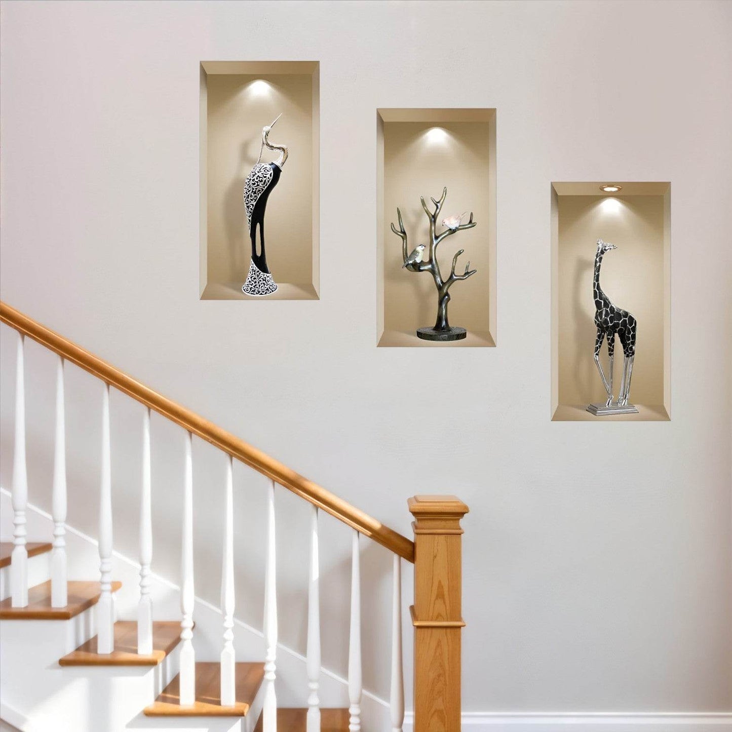 Set of Three Aga Faux Niche 3D Peel and Stick Wall Decals - Loft&Timber