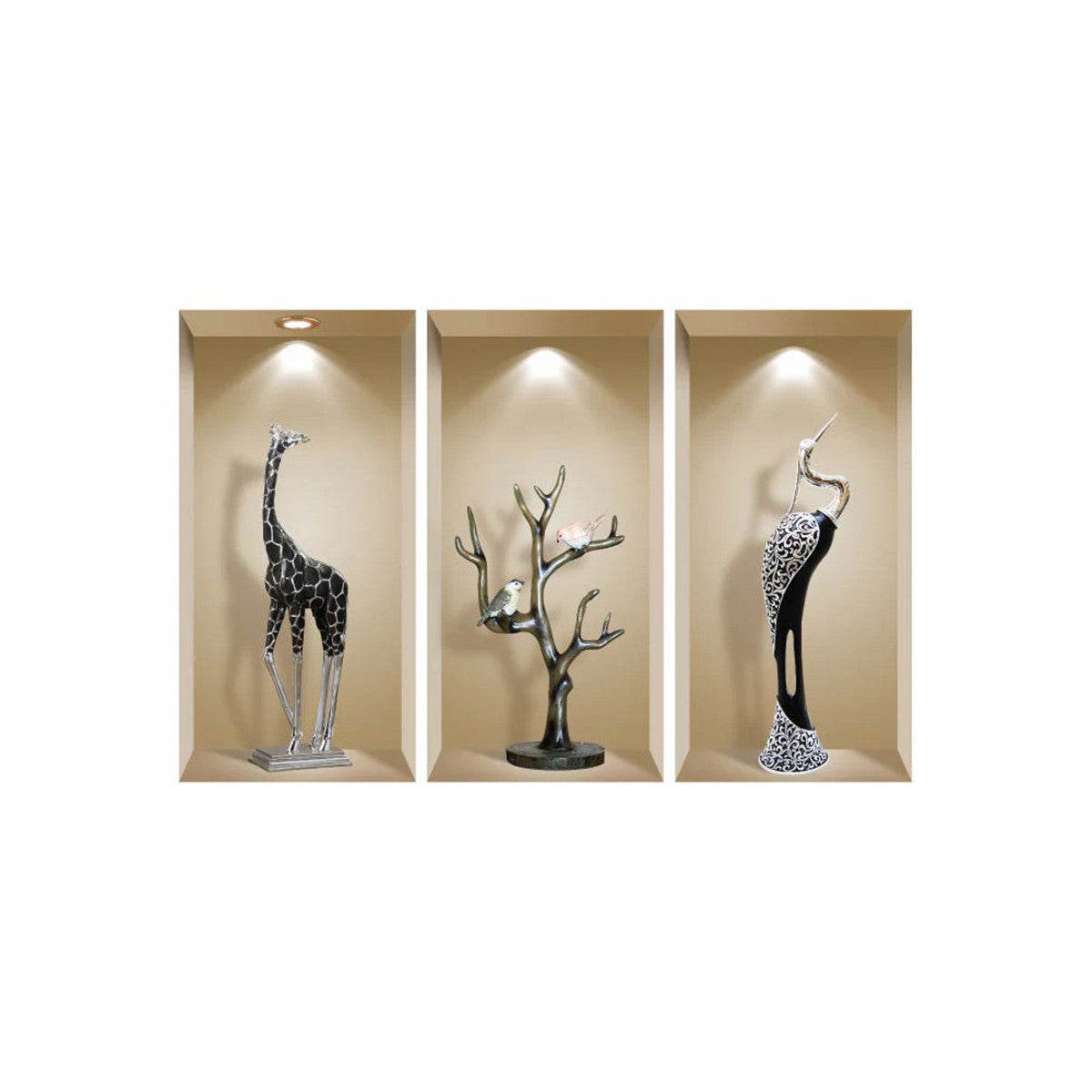 Set of Three Apa Faux Niche 3D Peel and Stick Wall Decals - Loft&Timber