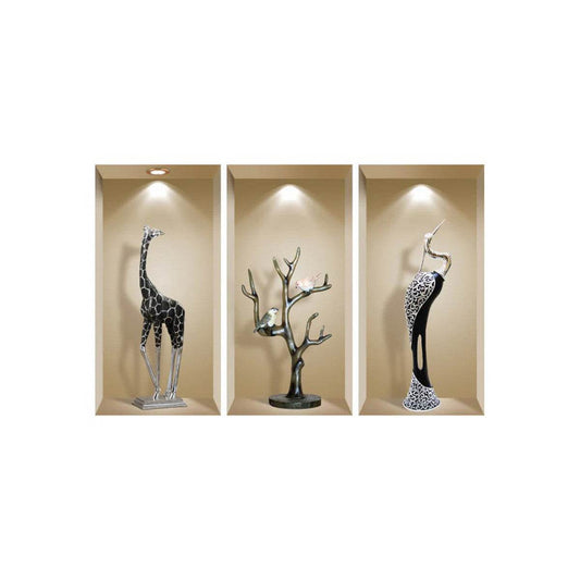 Set of Three Apa Faux Niche 3D Peel and Stick Wall Decals - Loft&Timber