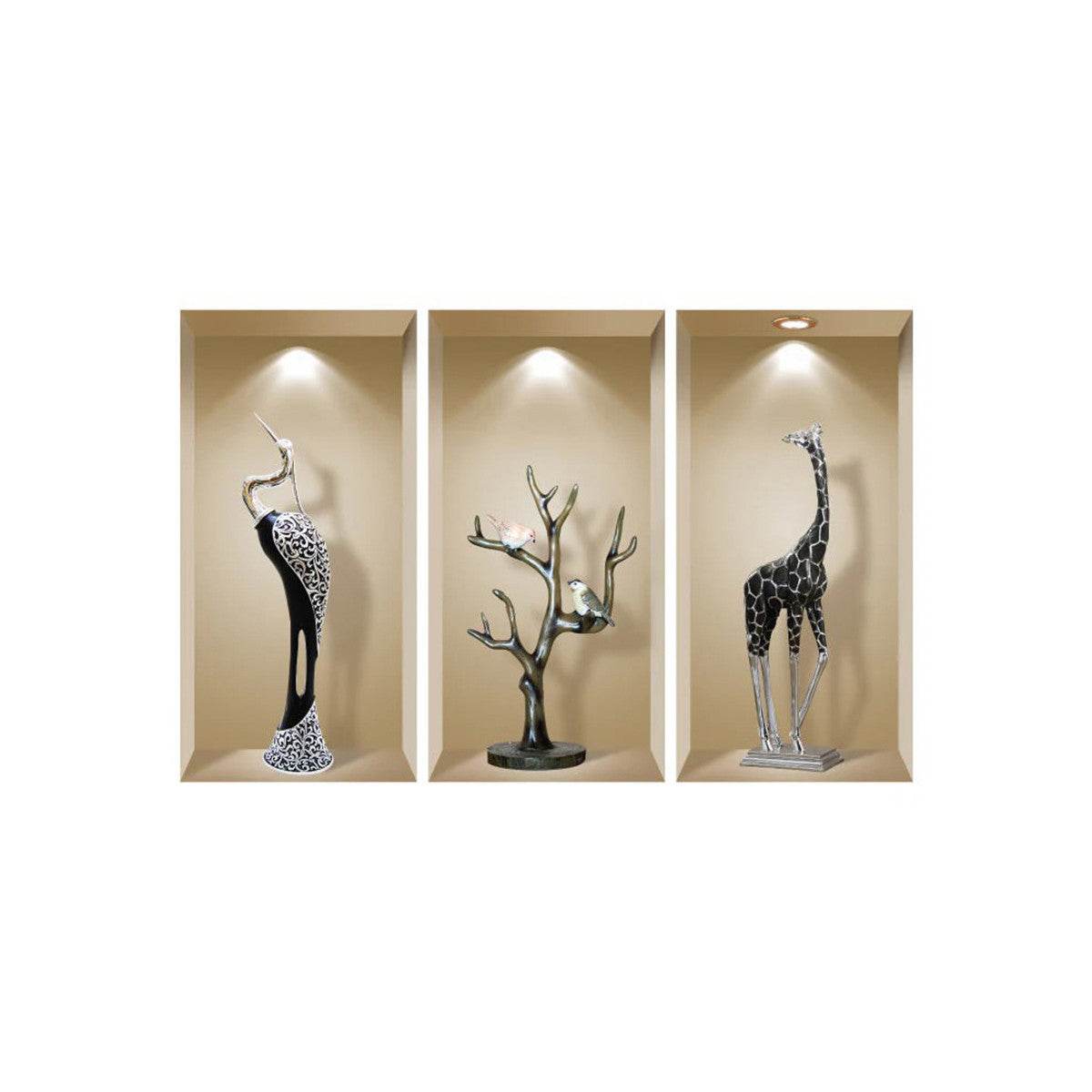Set of Three Apa Faux Niche 3D Peel and Stick Wall Decals - Loft&Timber