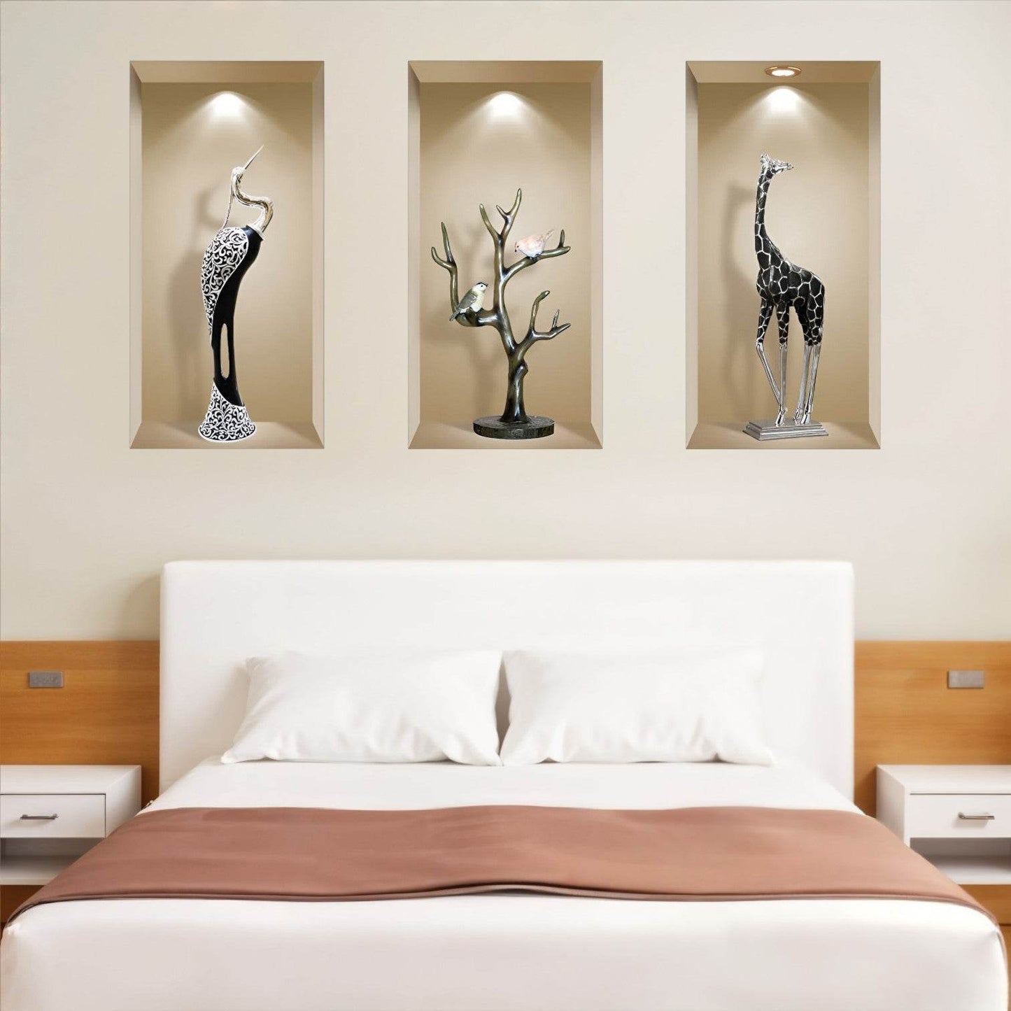 Set of Three Apa Faux Niche 3D Peel and Stick Wall Decals - Loft&Timber