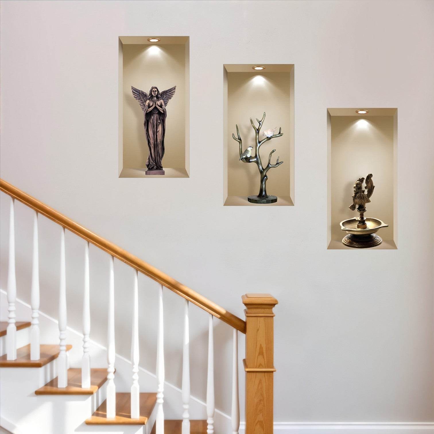 Set of Three Acy Faux Niche 3D Peel and Stick Wall Decals - Loft&Timber