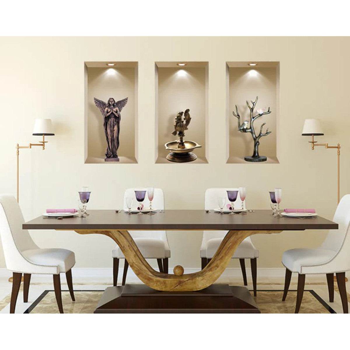 Set of Three Acy Faux Niche 3D Peel and Stick Wall Decals - Loft&Timber