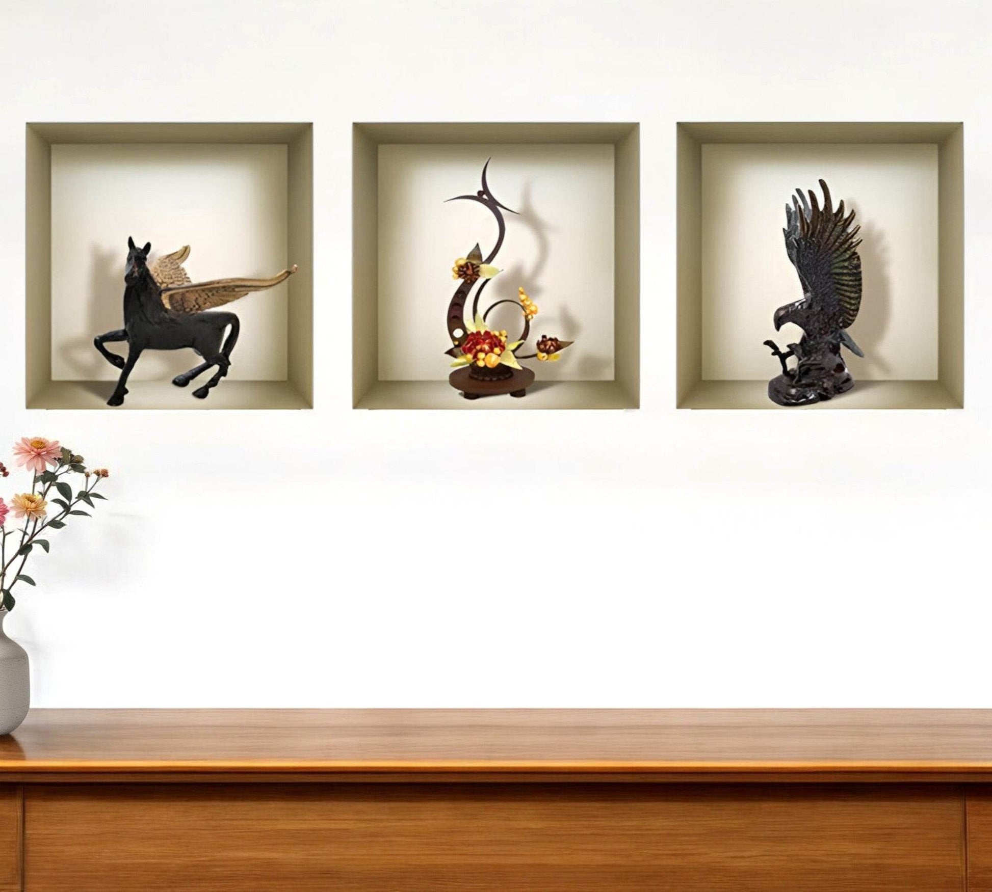 Set of Three Hag Faux Niche 3D Peel and Stick Wall Decals - Loft&Timber