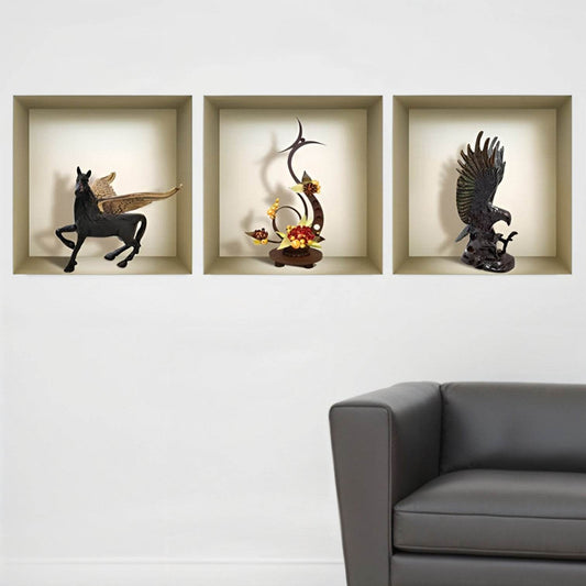Set of Three Lia Faux Niche 3D Peel and Stick Wall Decals - Loft&Timber